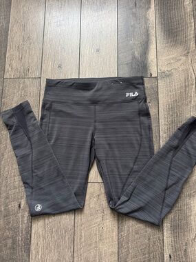 Fila Black Heathered Athletic Leggings